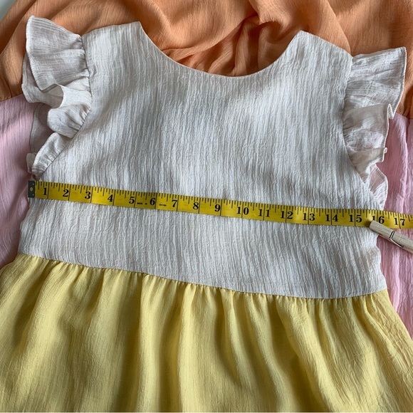 The Impeccable Pig Maxi‎ dress, pastel yellow, pink, peach, beige stripe Flowy S - Picture 7 of 9